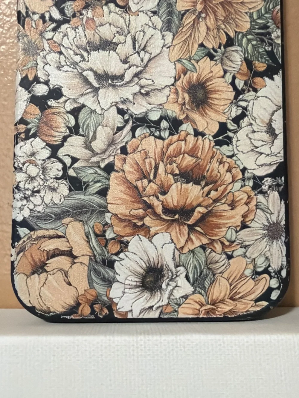 Pela Case: Black Peachy Peonies for iPhone 14 Pro